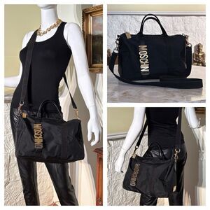 Moschino by Redwall Large Boston Satchel Duffel Crossbody Bag Vintage Rare